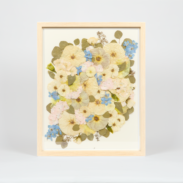 Natural Wood Bouquet Frame - 16x20 | Burst Design with Natural Archival Background