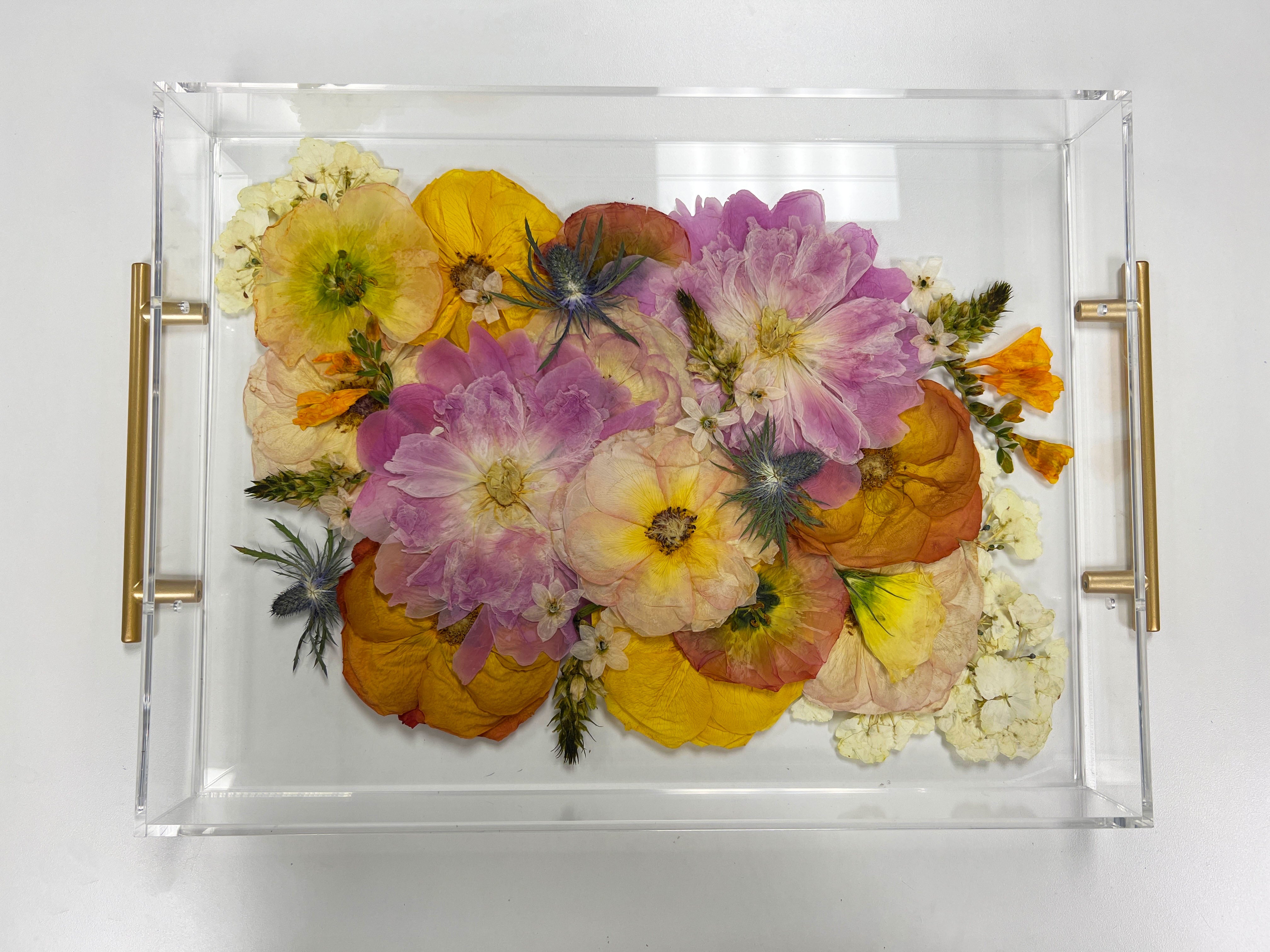 A proof for a Peony Experience client who ordered a resin serving tray with gold handles at Element Design Co (Element Preservation).