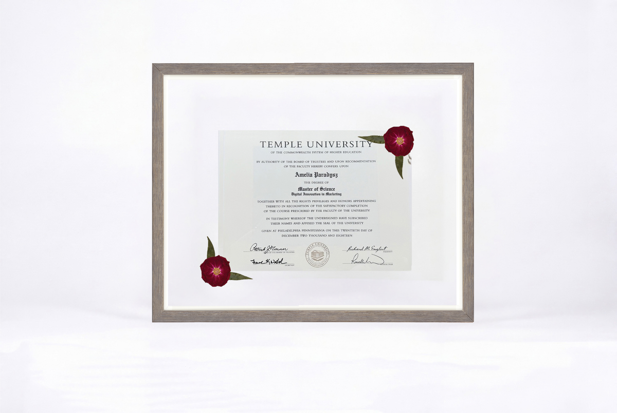 Pressed Flower Diploma Frame | 16x20 Graduation Keepsake