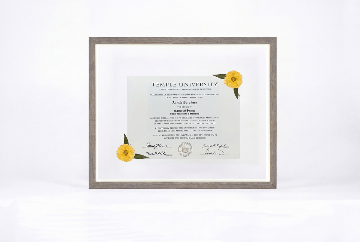 Pressed Flower Diploma Frame | 16x20 Graduation Keepsake