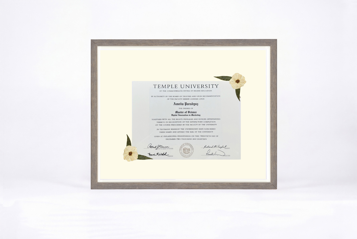 Pressed Flower Diploma Frame | 16x20 Graduation Keepsake