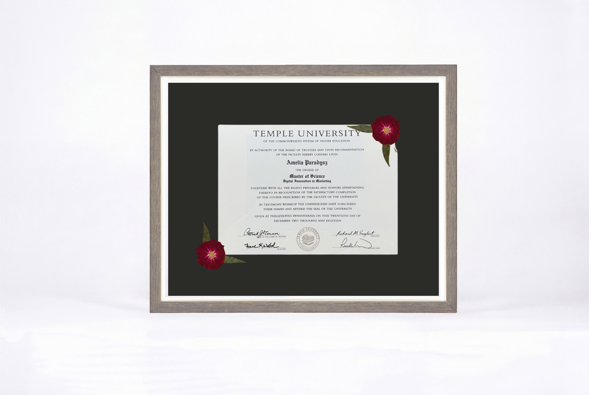 Pressed Flower Diploma Frame | 16x20 Graduation Keepsake