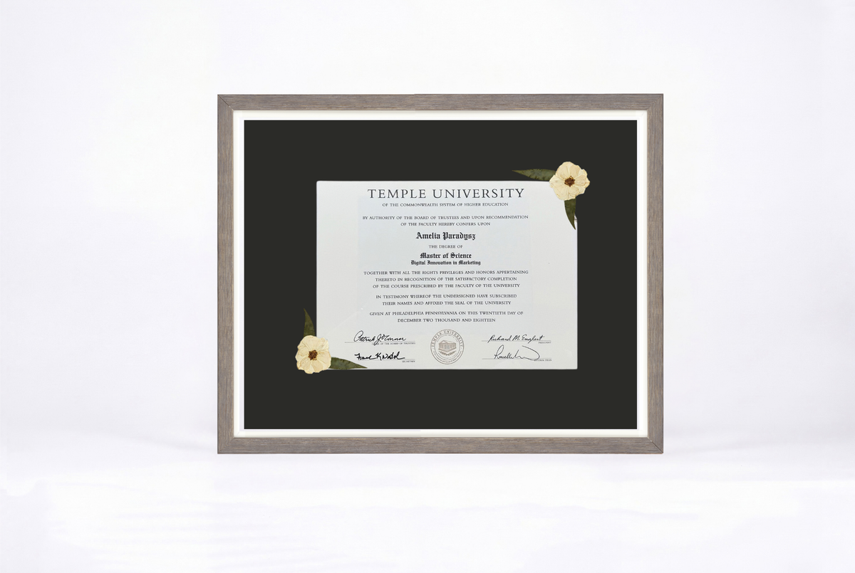 Pressed Flower Diploma Frame | 16x20 Graduation Keepsake