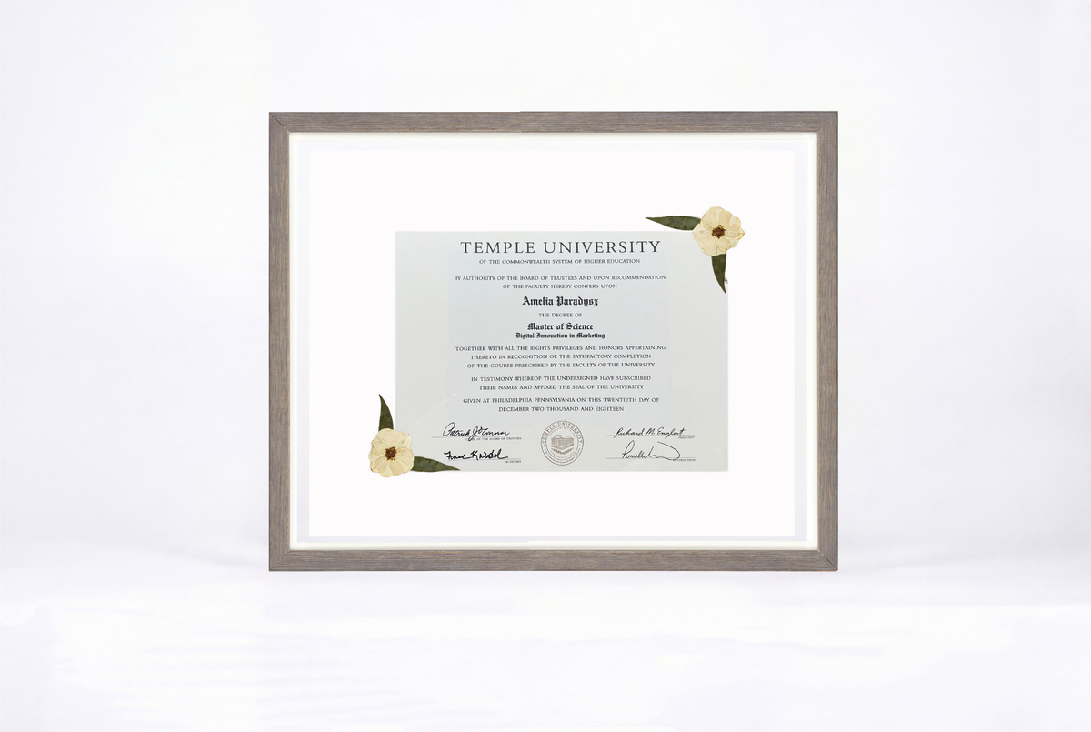 Pressed Flower Diploma Frame | 16x20 Graduation Keepsake
