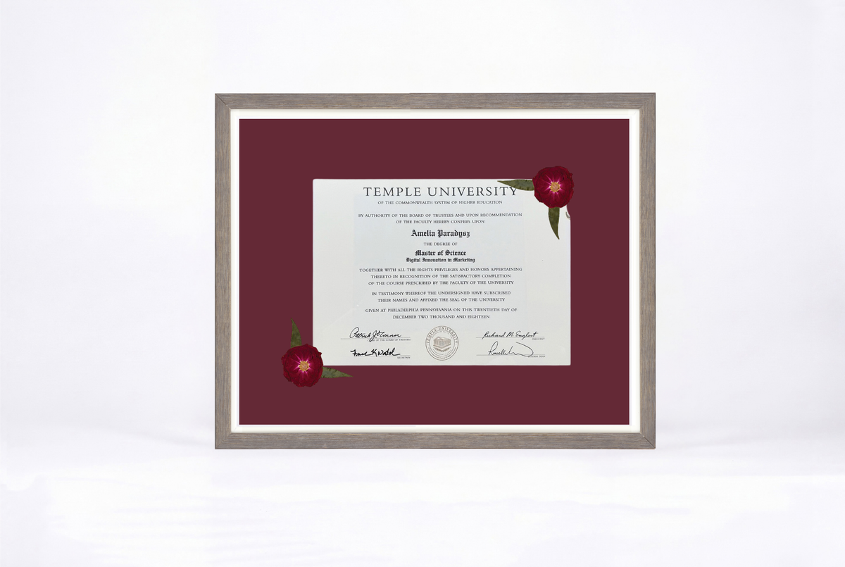 Pressed Flower Diploma Frame | 16x20 Graduation Keepsake