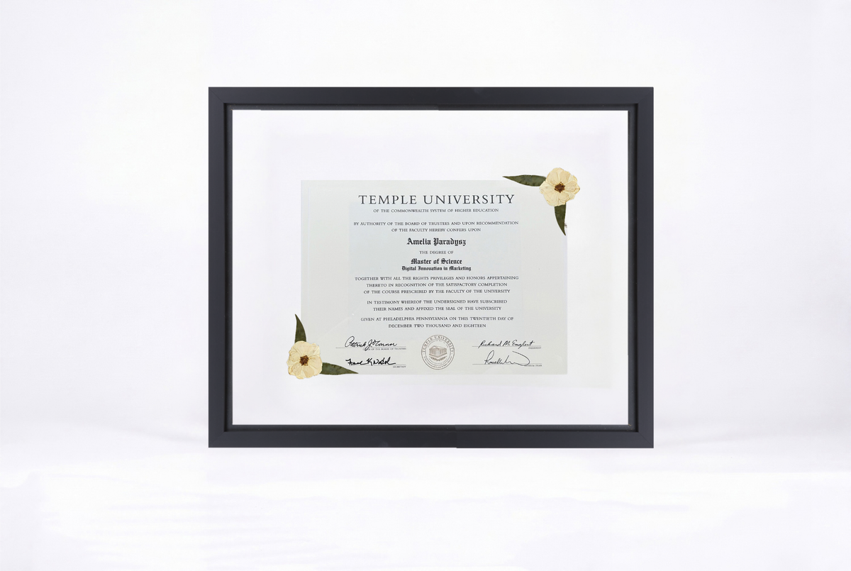 Pressed Flower Diploma Frame | 16x20 Graduation Keepsake
