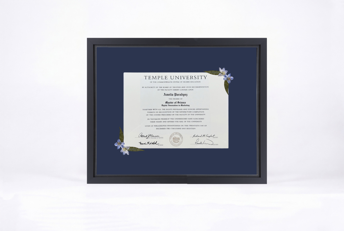 Pressed Flower Diploma Frame | 16x20 Graduation Keepsake