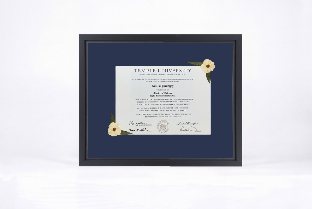 Pressed Flower Diploma Frame | 16x20 Graduation Keepsake
