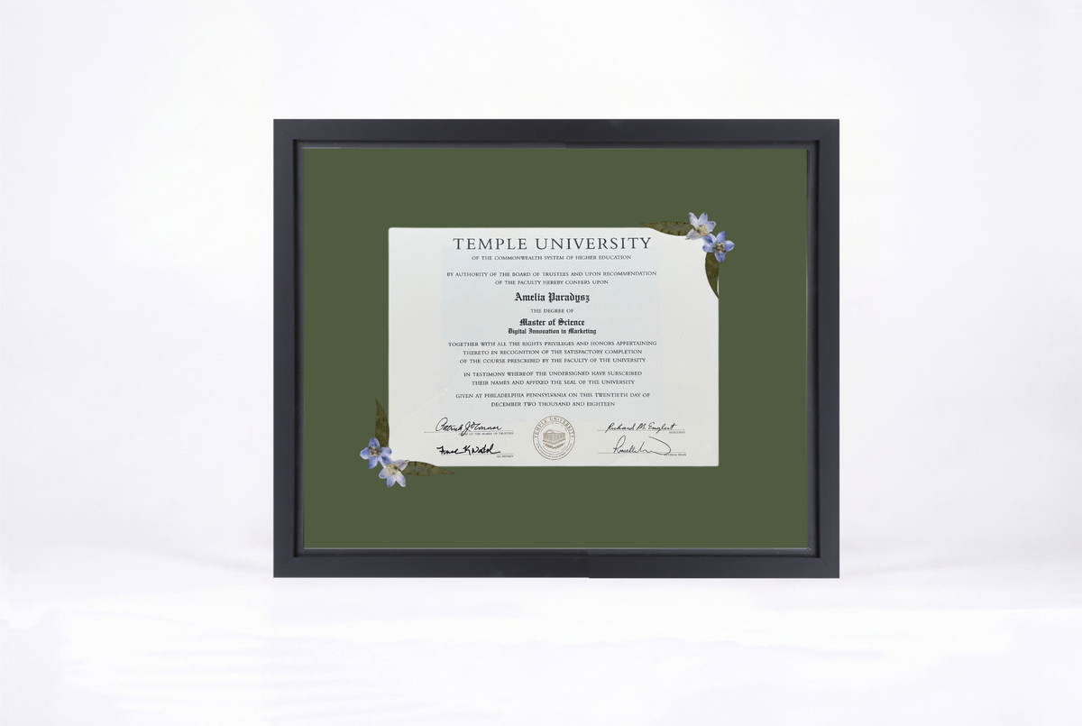 Pressed Flower Diploma Frame | 16x20 Graduation Keepsake