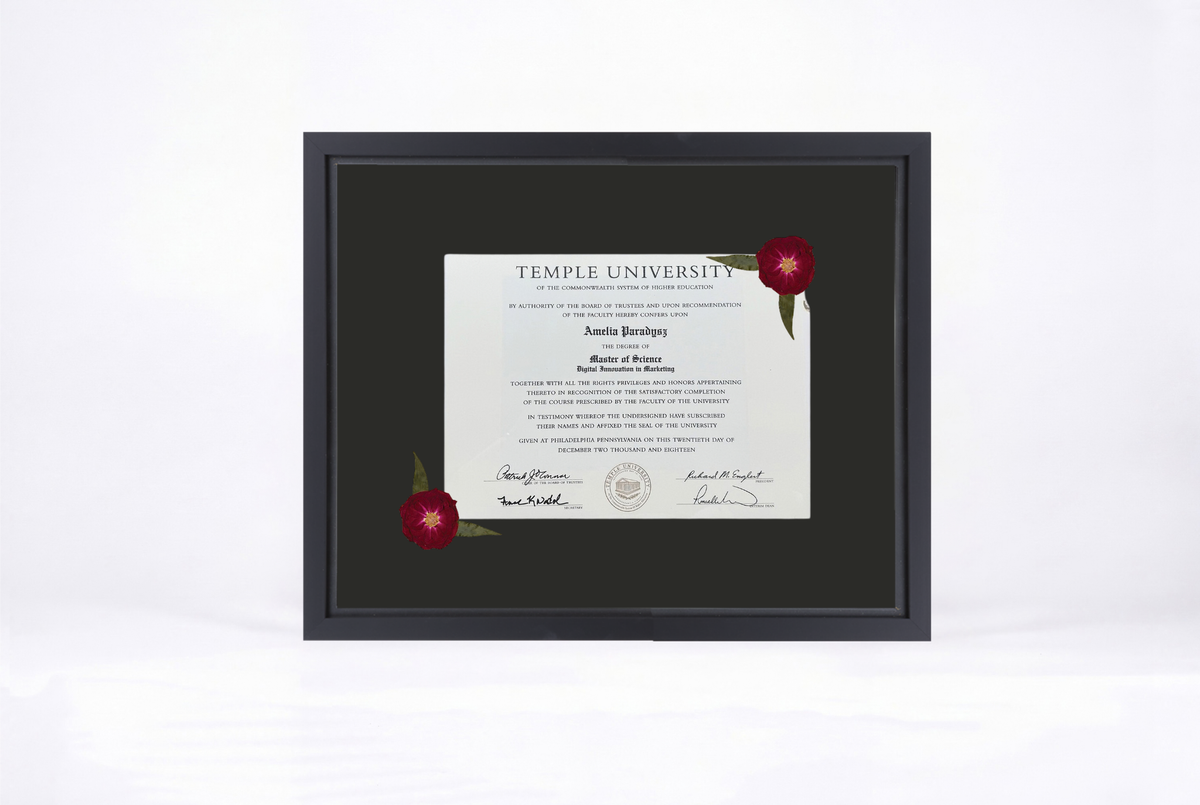 Pressed Flower Diploma Frame | 16x20 Graduation Keepsake
