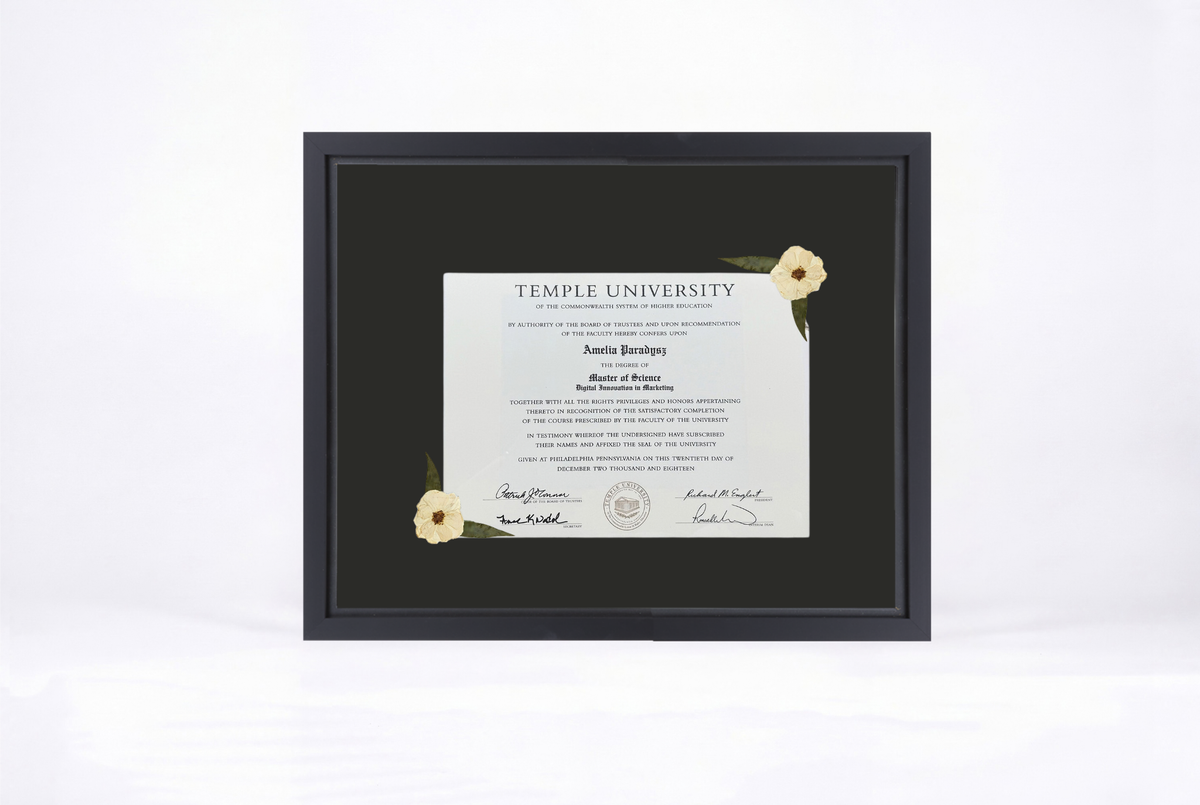 Pressed Flower Diploma Frame | 16x20 Graduation Keepsake