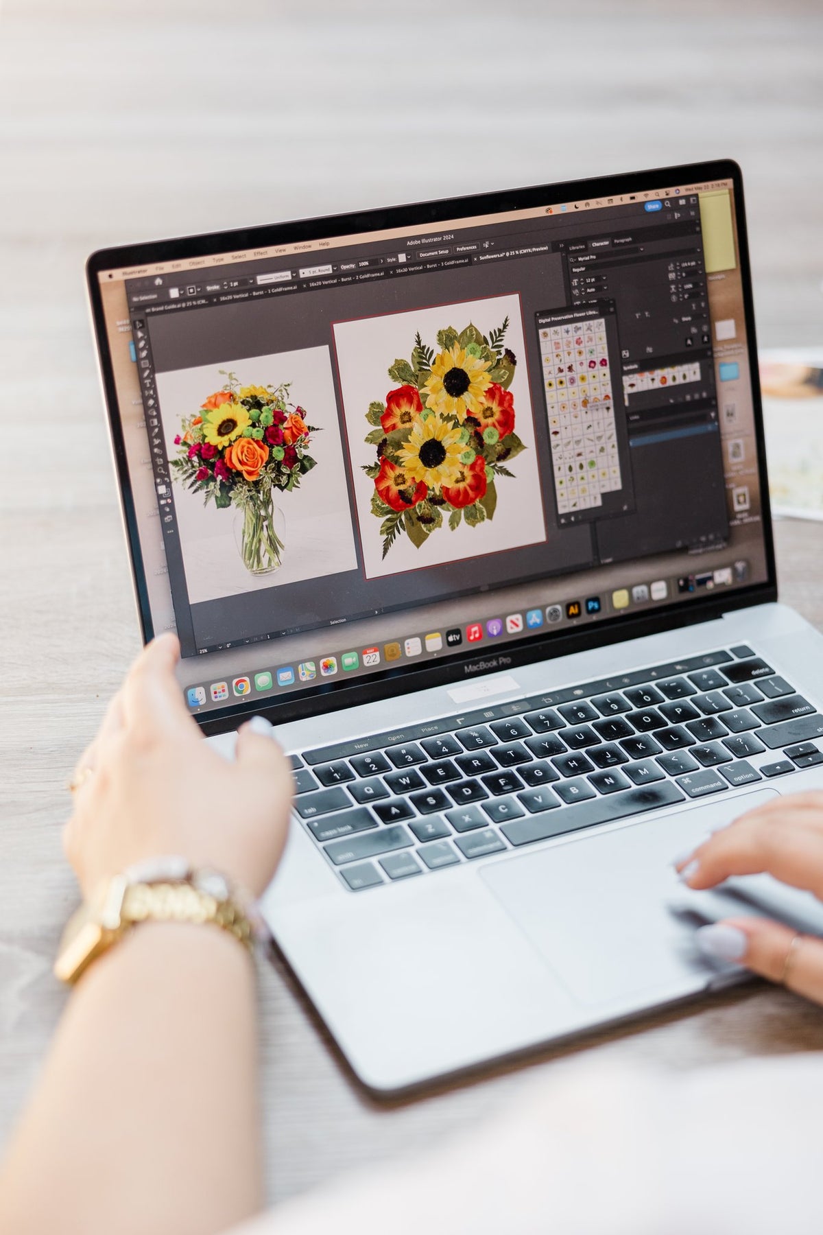 Digital Floral | Your Bouquet Recreated as a Pressed Flower Art Print