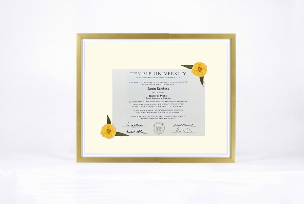 Pressed Flower Diploma Frame | 16x20 Graduation Keepsake