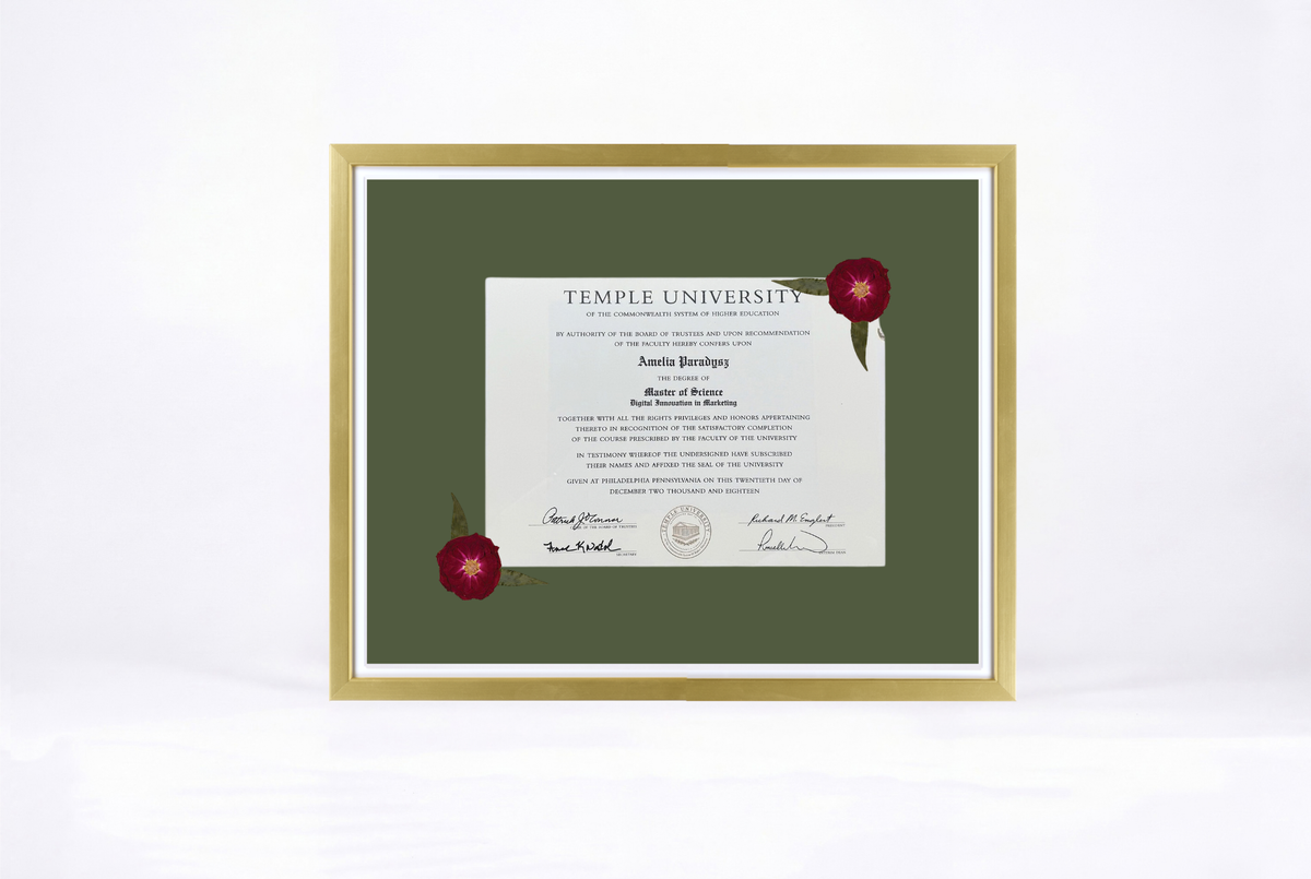 Pressed Flower Diploma Frame | 16x20 Graduation Keepsake