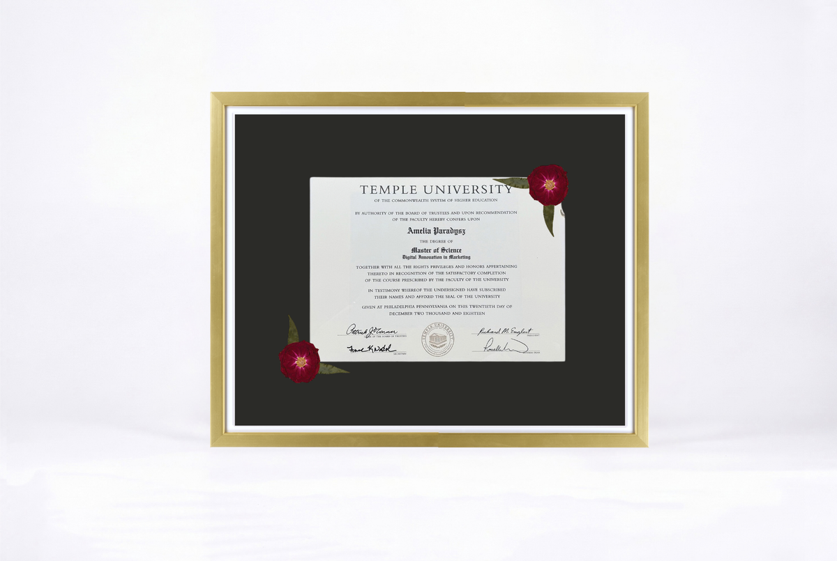 Pressed Flower Diploma Frame | 16x20 Graduation Keepsake