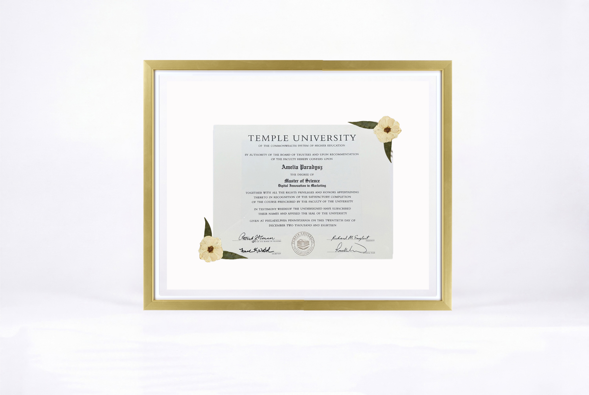 Pressed Flower Diploma Frame | 16x20 Graduation Keepsake
