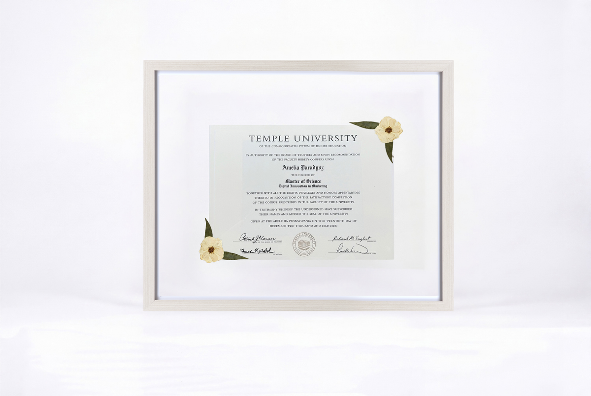 Pressed Flower Diploma Frame | 16x20 Graduation Keepsake
