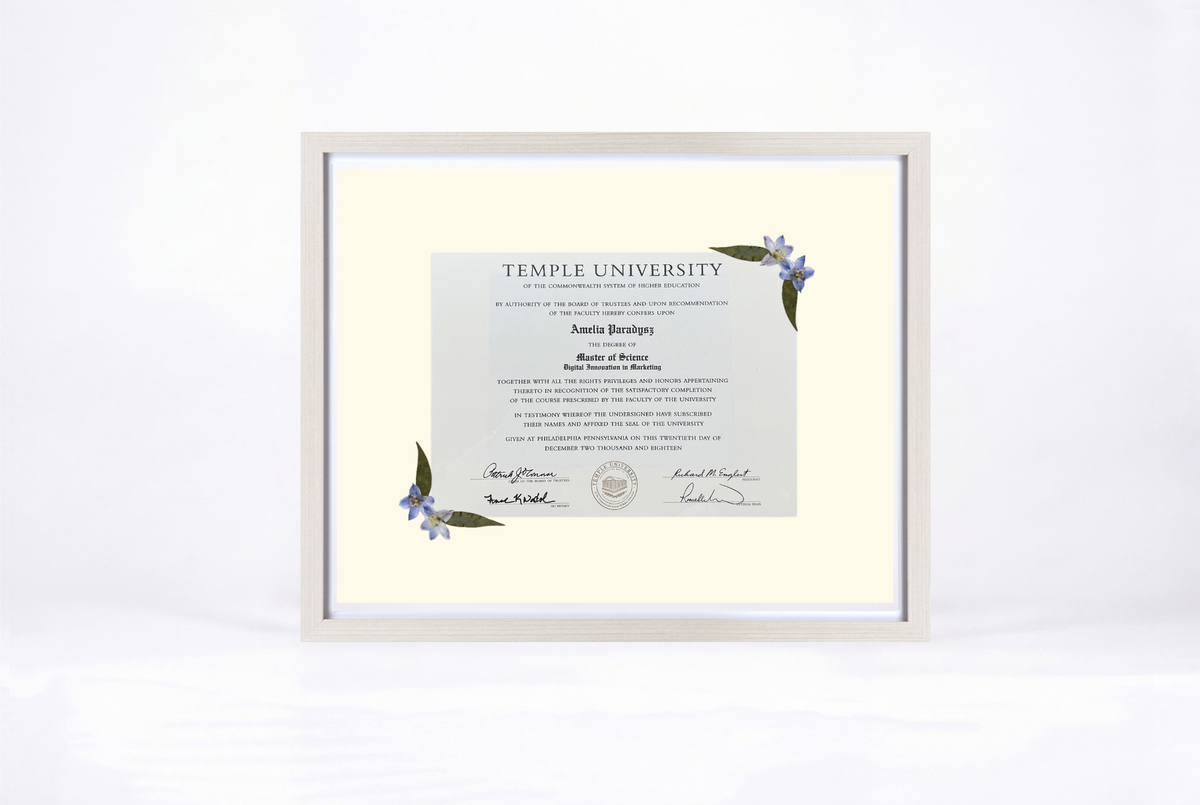 Pressed Flower Diploma Frame | 16x20 Graduation Keepsake