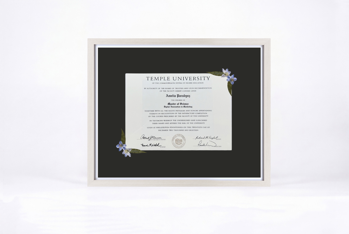 Pressed Flower Diploma Frame | 16x20 Graduation Keepsake