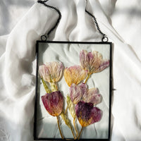 Hanging Float Pressed Flower Frame | Black Rectangle