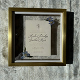 Preserved invitation with pressed flowers from Element Design Co, Element preservation.