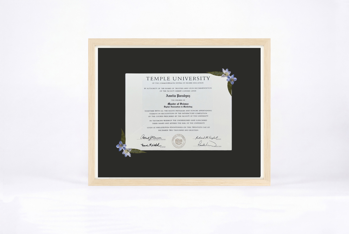 Pressed Flower Diploma Frame | 16x20 Graduation Keepsake