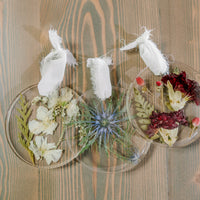 Circle resin ornaments from the winter collection