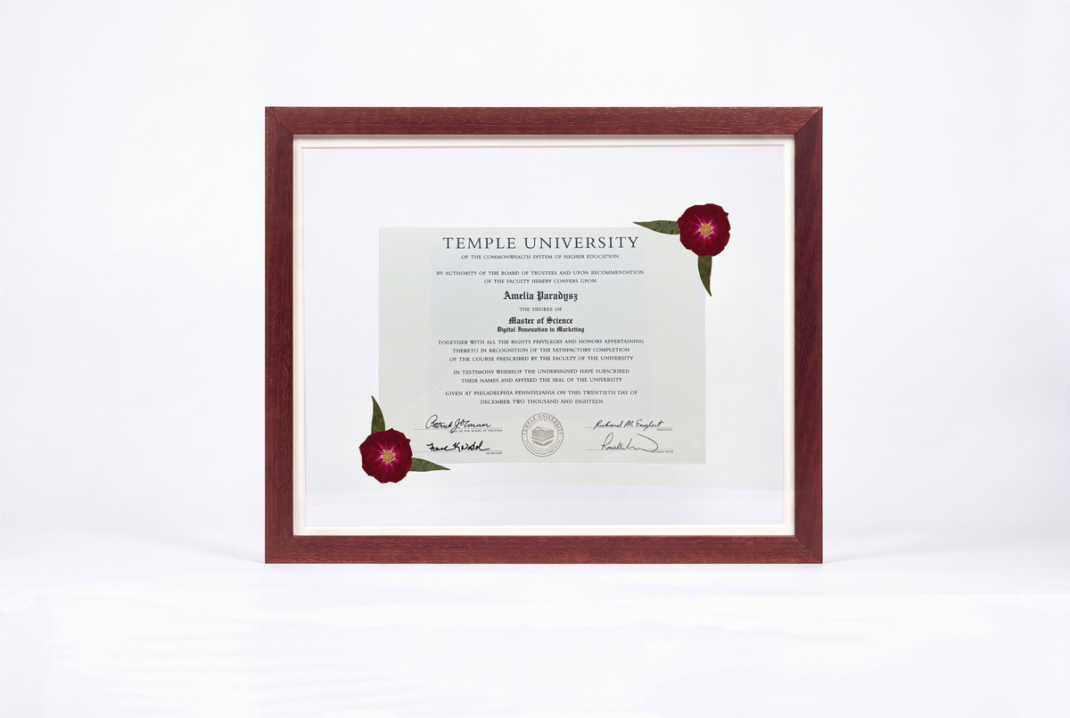 Pressed Flower Diploma Frame | 16x20 Graduation Keepsake