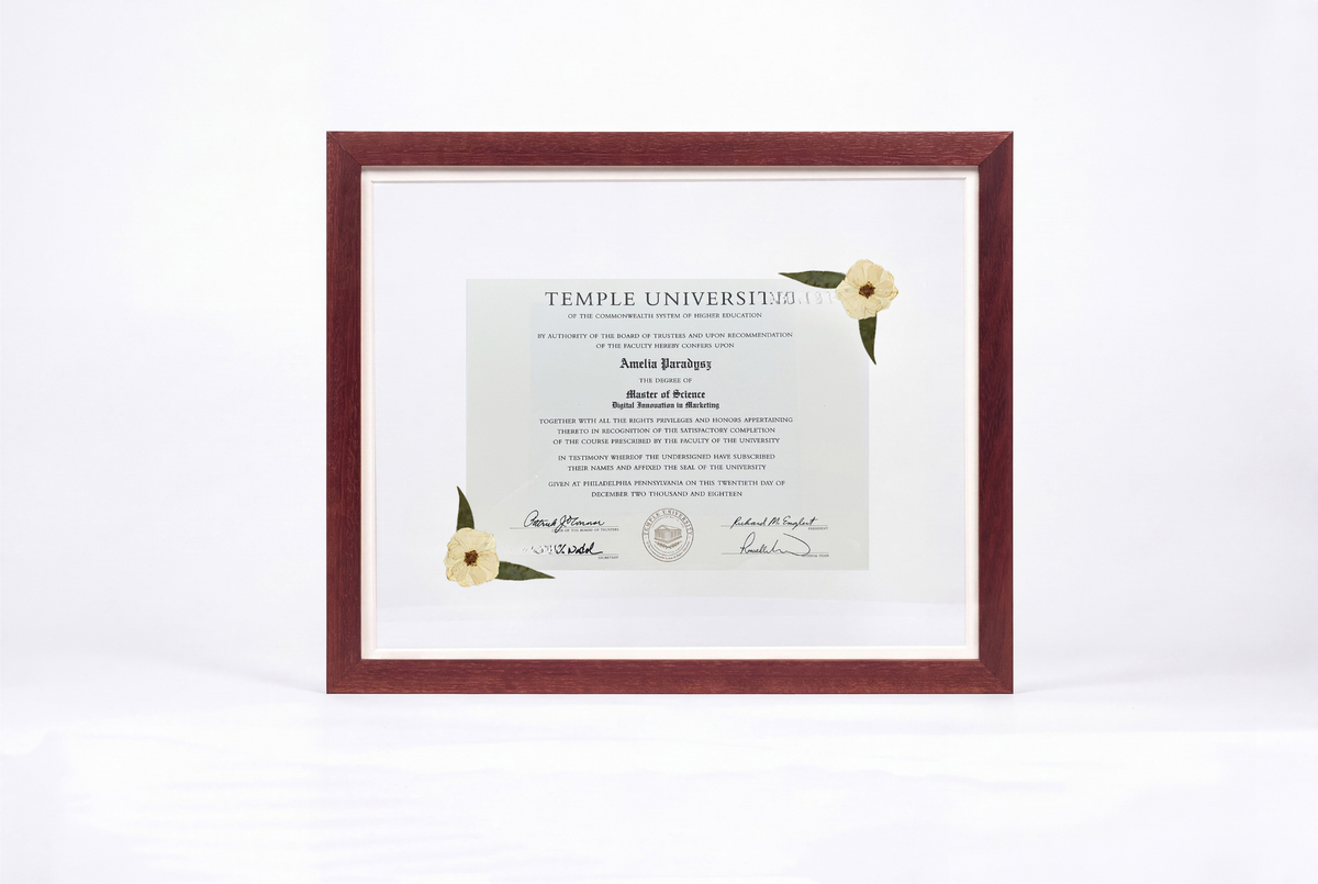 Pressed Flower Diploma Frame | 16x20 Graduation Keepsake