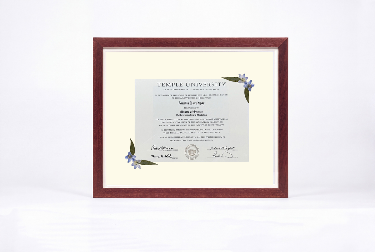 Pressed Flower Diploma Frame | 16x20 Graduation Keepsake