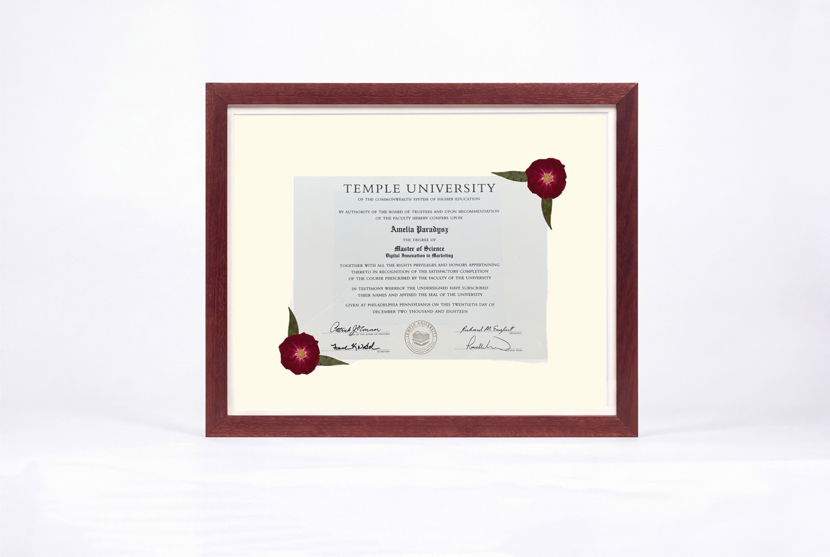 Pressed Flower Diploma Frame | 16x20 Graduation Keepsake