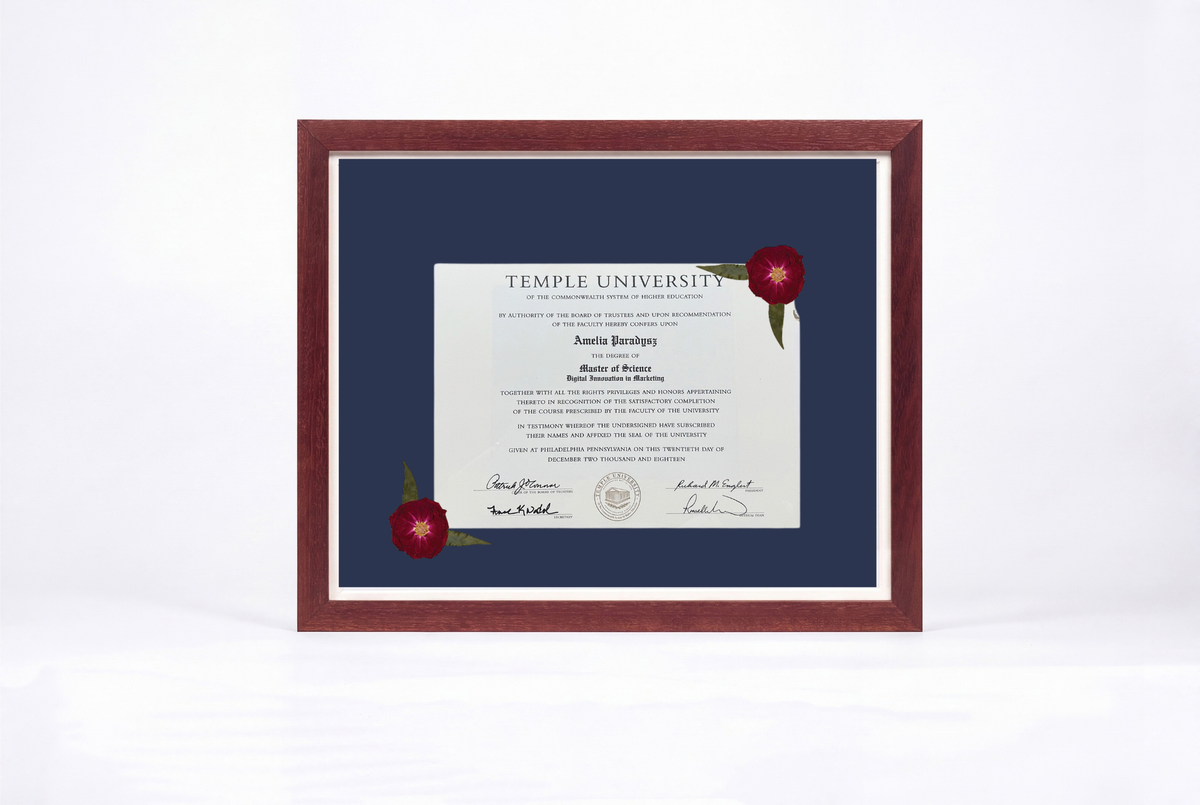 Pressed Flower Diploma Frame | 16x20 Graduation Keepsake