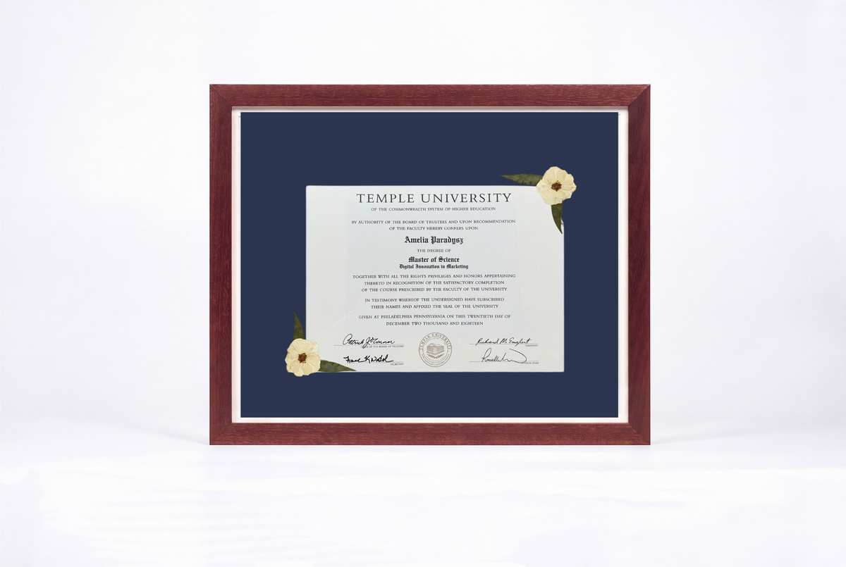 Pressed Flower Diploma Frame | 16x20 Graduation Keepsake