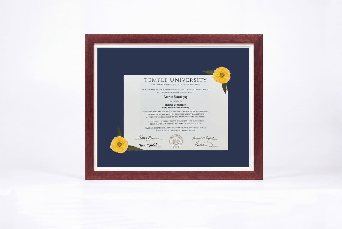 Pressed Flower Diploma Frame | 16x20 Graduation Keepsake
