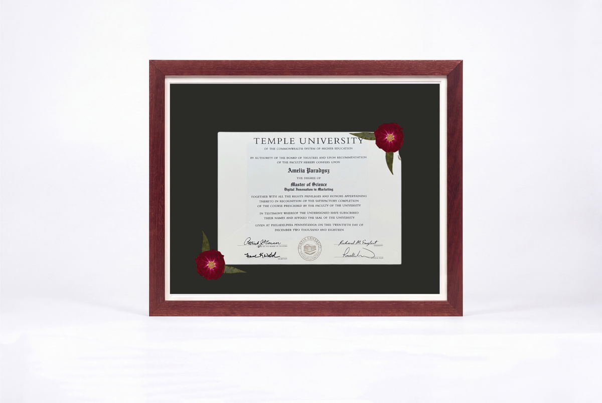 Pressed Flower Diploma Frame | 16x20 Graduation Keepsake