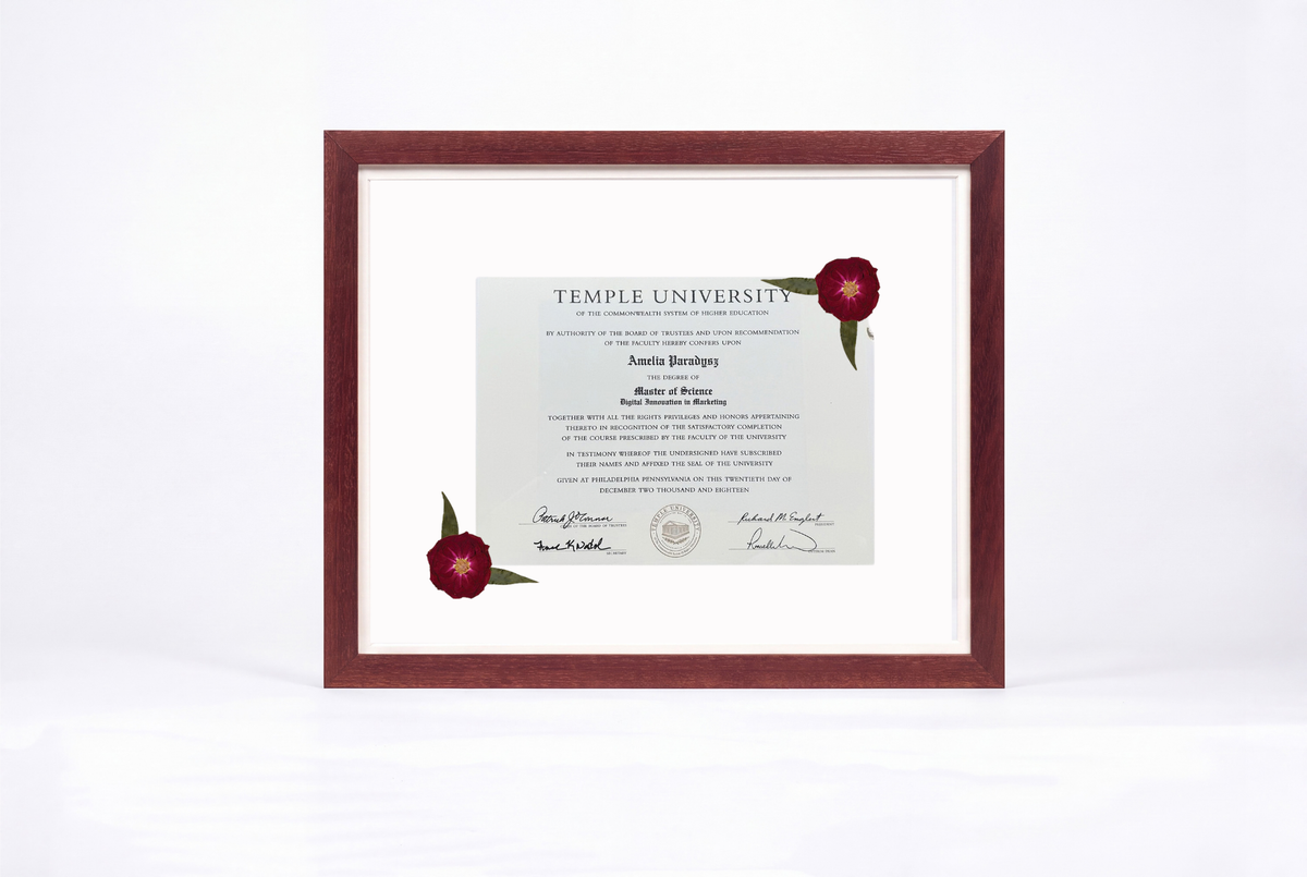 Pressed Flower Diploma Frame | 16x20 Graduation Keepsake