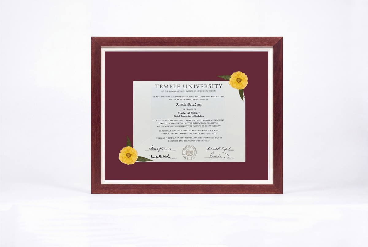 Pressed Flower Diploma Frame | 16x20 Graduation Keepsake