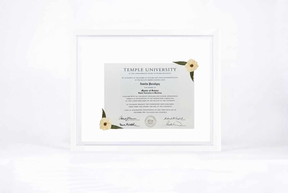 Pressed Flower Diploma Frame | 16x20 Graduation Keepsake