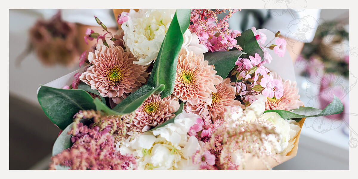 Pink summer wedding bouquet 