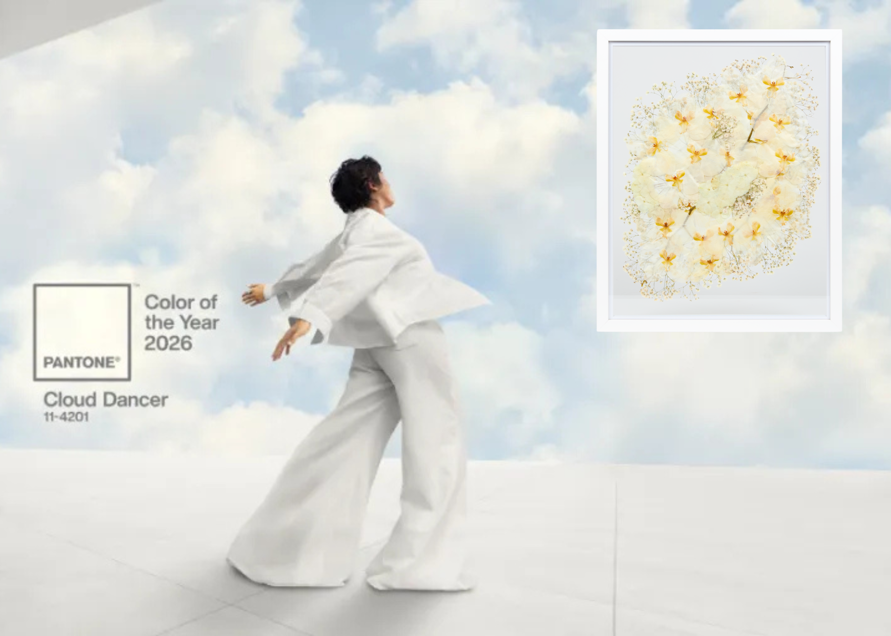 Cloud Dancer - Pantone Color of the Year 2026 and Element Design