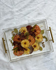 Pressed Flower Resin Serving Tray with Handles | 12x16