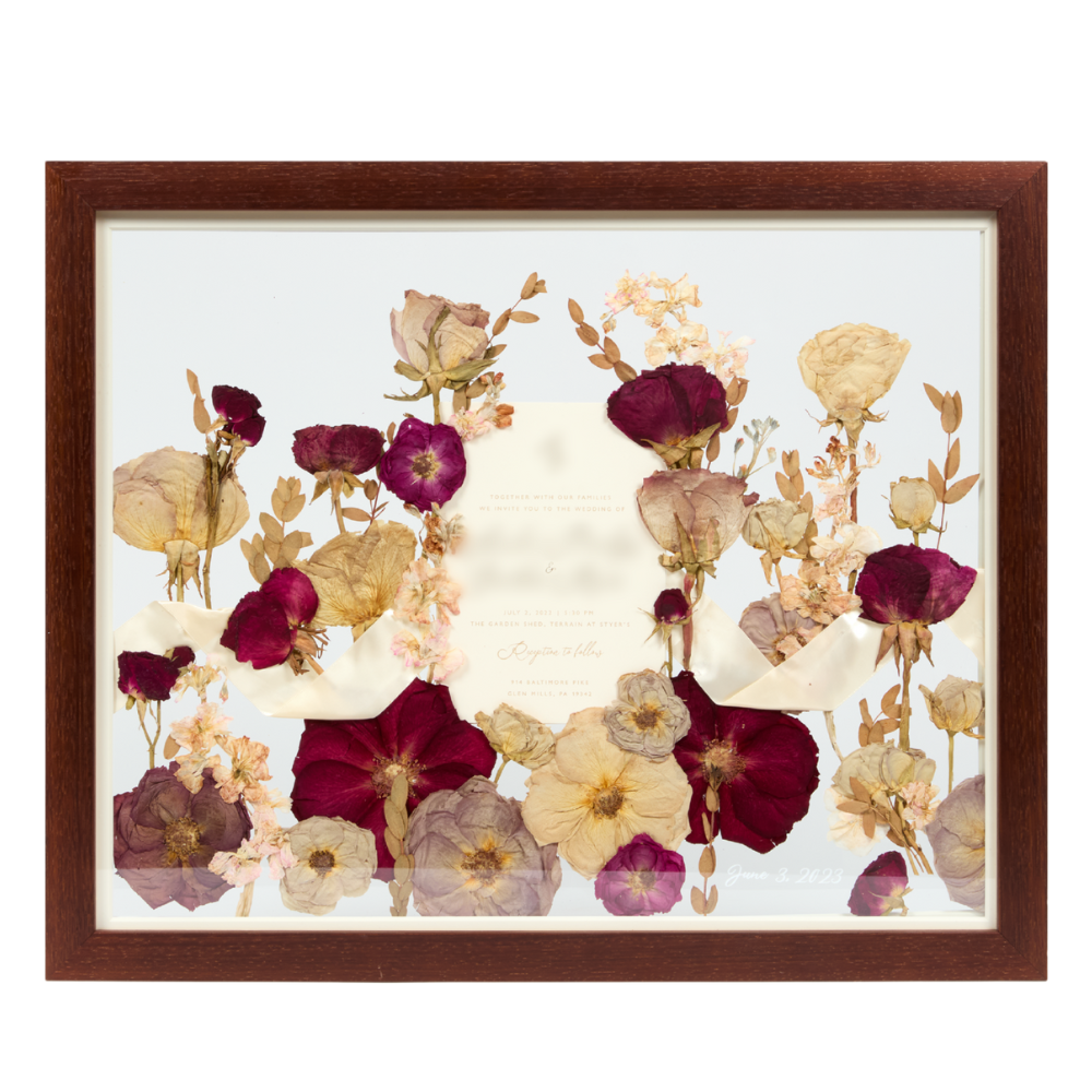Walnut Wood - 16x20 | Pressed Bouquet Frame