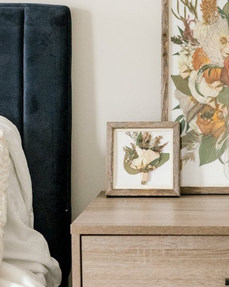 Pressed flower frame created for a Philadelphia wedding