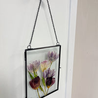 Hanging Float Pressed Flower Frame | Black Rectangle