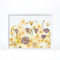 White Wood Bouquet Frame - 16x20 | Field Design with Glass Float Background