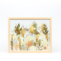 Natural Wood Bouquet Frame - 16x20 | Field Design with Glass Float Background