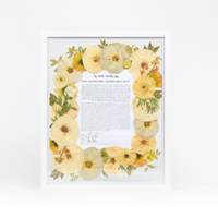 White Wood Bouquet Frame - 16x20 | Burst Design with Glass Float Background and Invitation Insert