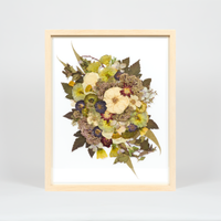 Natural Wood Bouquet Frame - 16x20 | Burst Design with White Archival Background