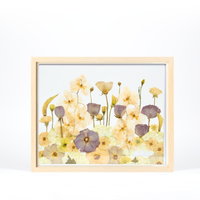 Natural Wood Bouquet Frame - 16x20 | Field Design with Glass Float Background