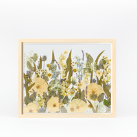 Natural Wood Bouquet Frame - 16x20 | Field Design with Glass Float Background